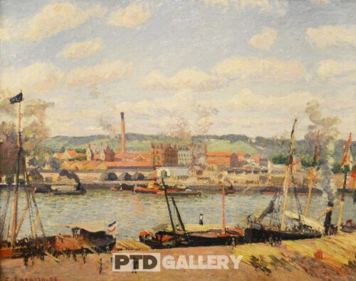 Quang cảnh nhà máy bông Oiseel gần Rouen (1898) Camille Pissarro 0