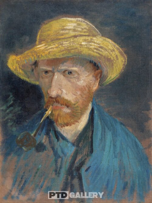 Chân dung tự họa với mũ rơm và tẩu thuốc (1887) Vincent Van Gogh 4