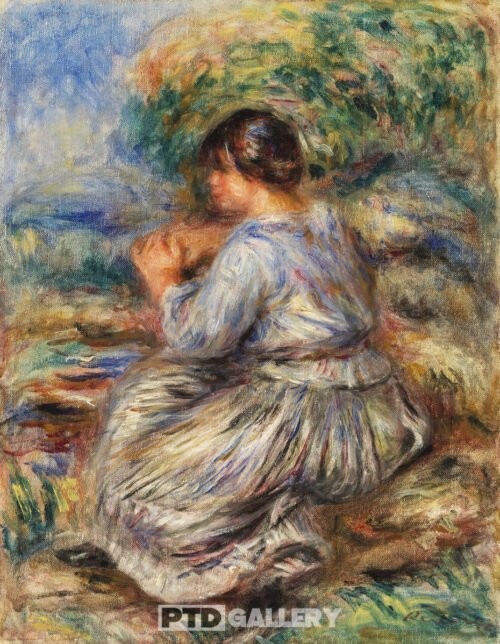 Cô gái ngồi trong một phong cảnh (1914) Pierre Auguste Renoir 0