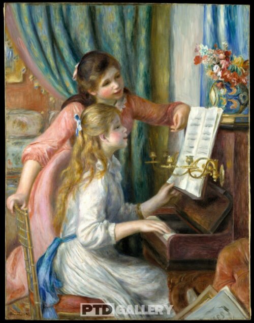 Hai cô gái trẻ bên đàn piano Pierre Auguste Renoir 0